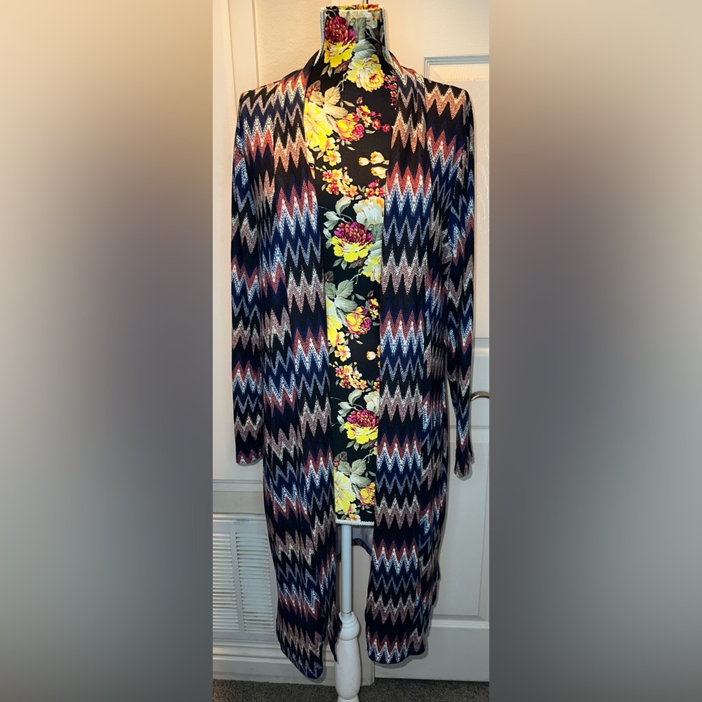 Chevron Cardigan Duster NWOT
